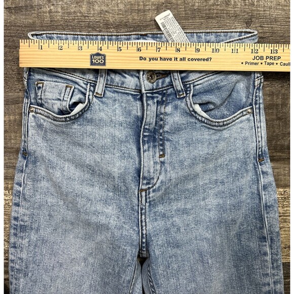 ZARA Women's Size 2 Light Blue Denim Distressed Raw Hem Jeans - Picture 15 of 16